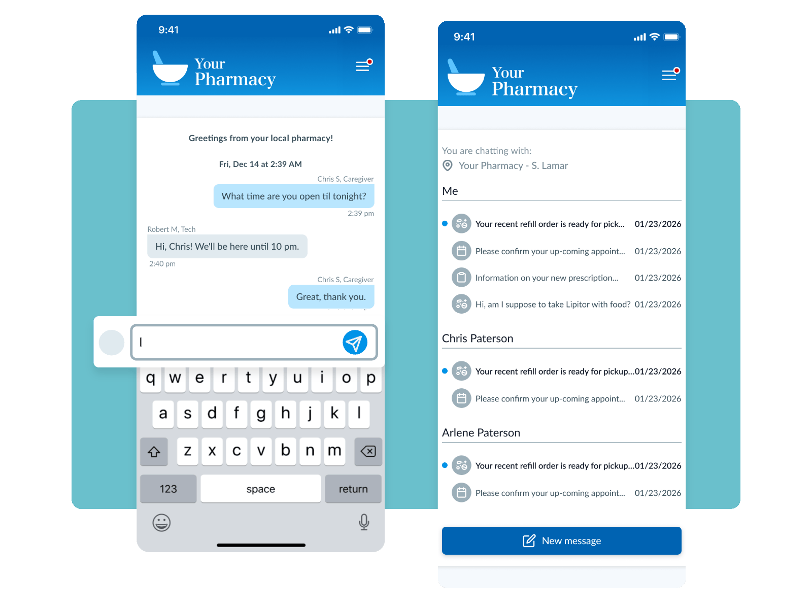 patient app secure chat