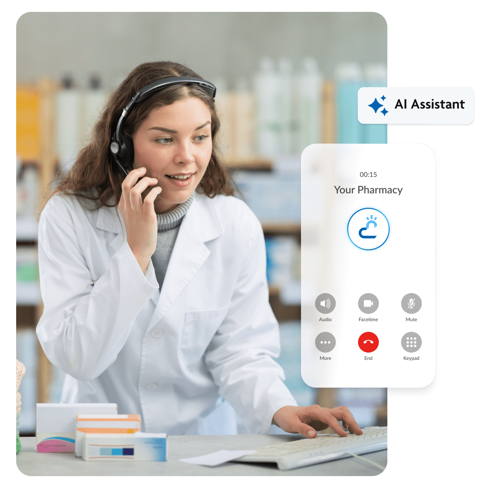Pharmacist on phone